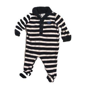 CHAPS Navy & White Striped One Piece, Snap Closure, 3 Months